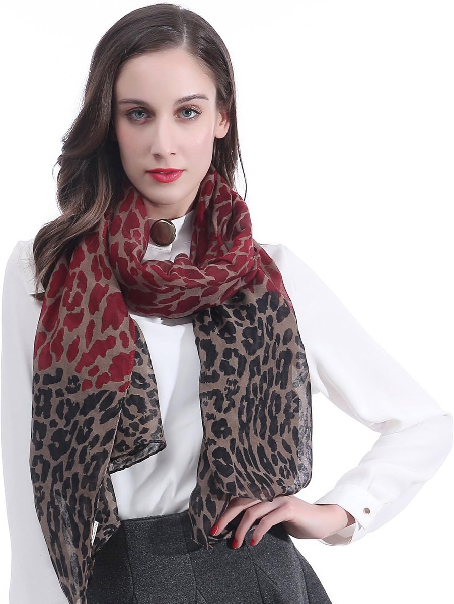 Dames Sjaal - Accessoire - Stijlvol Afmaken - Lichtgewicht Materiaal - 180x90cm - Luipaardprint