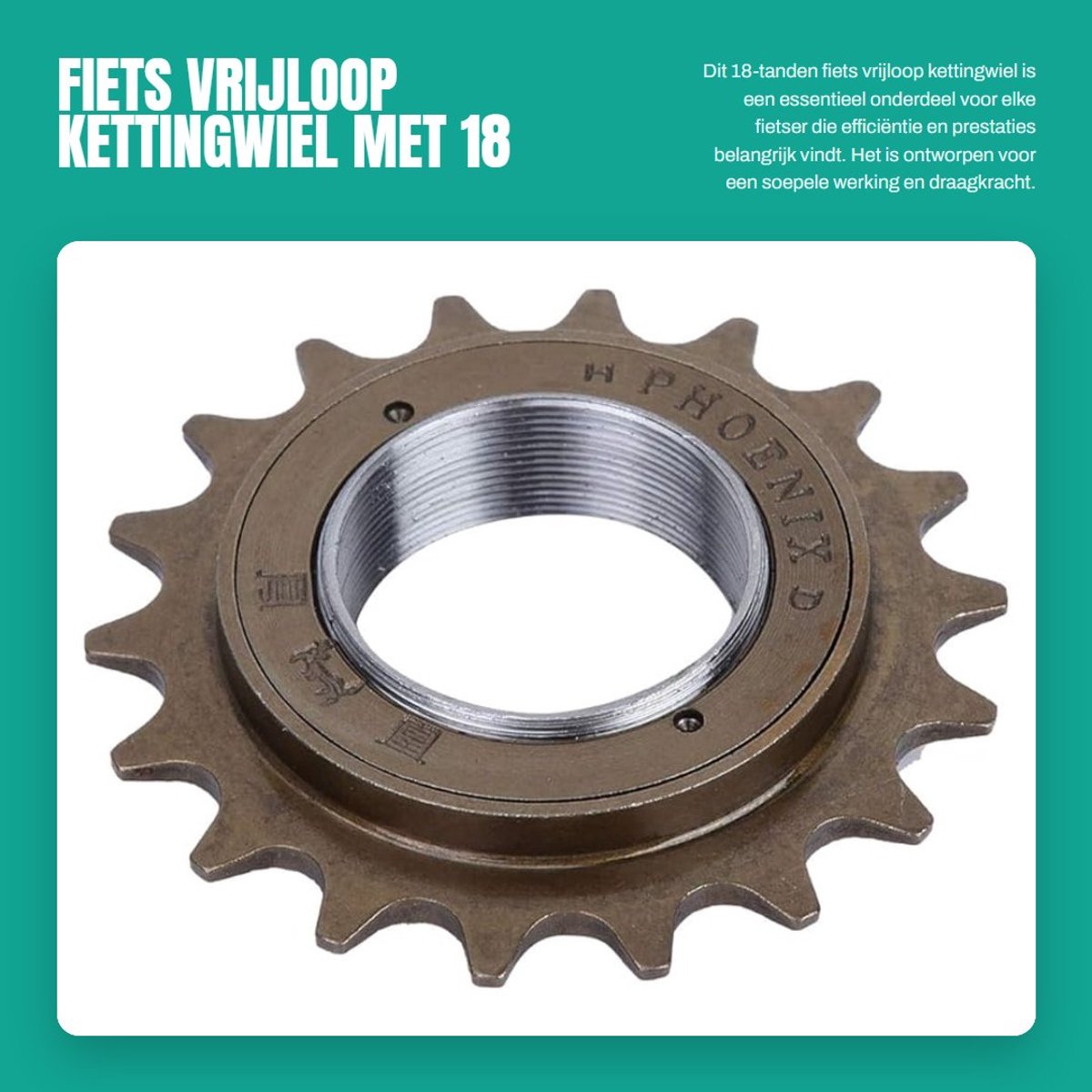 Dailygoods- Vrijloopkettingwiel 18 Tanden - Fietsreservetoebehoren - Fietsonderdelen - Professioneel - Hoogwaardige Kwaliteit - Efficiënt en Duurzaam - Fietskettingwiel