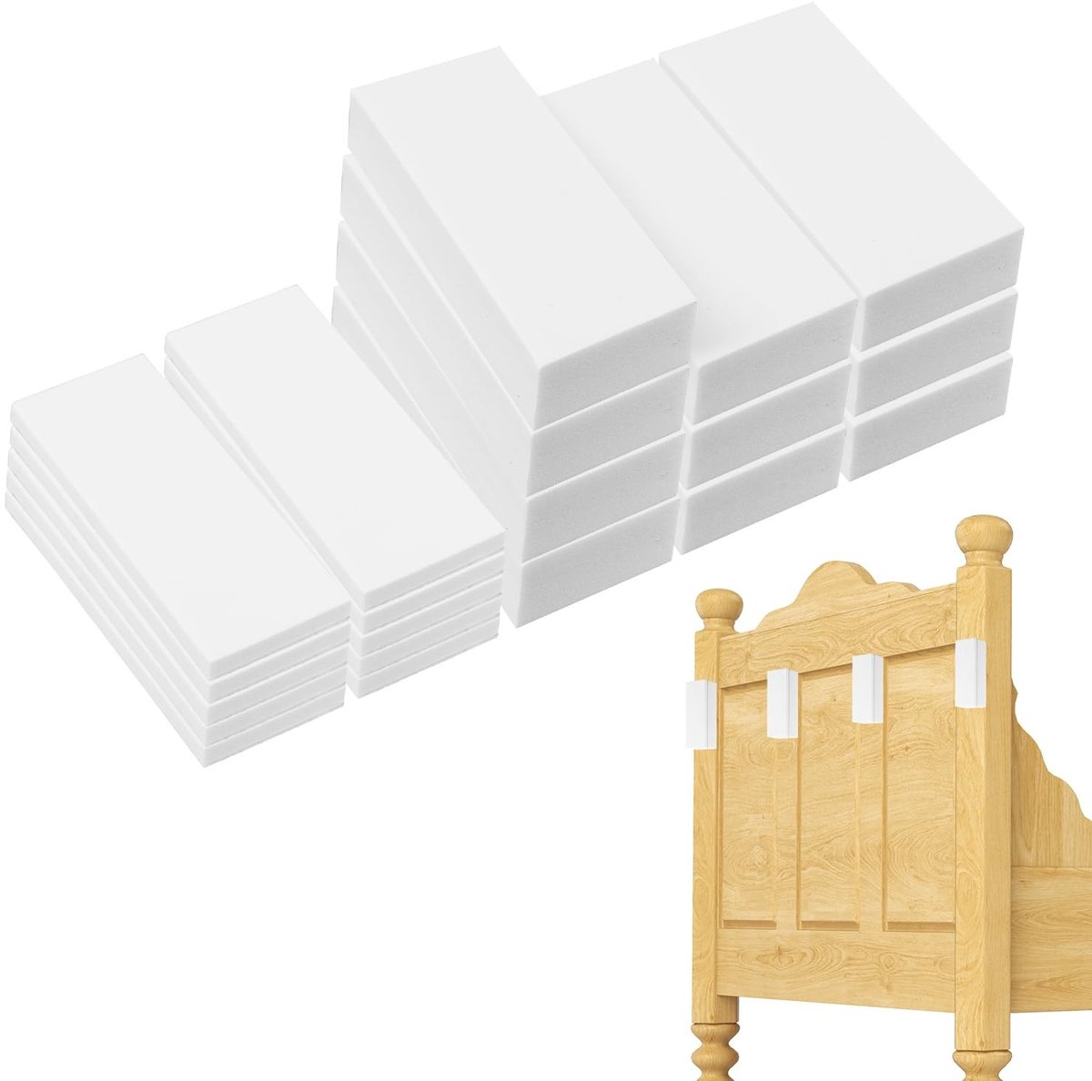 Dailygoods- Hoofdbordstopper 20st - Zelfklevende EVA-schuim - Meubelwandbumpers - Bedgeluidstopper - Antischudden - Bescherming 7,6x3x2cm - Meubelbescherming