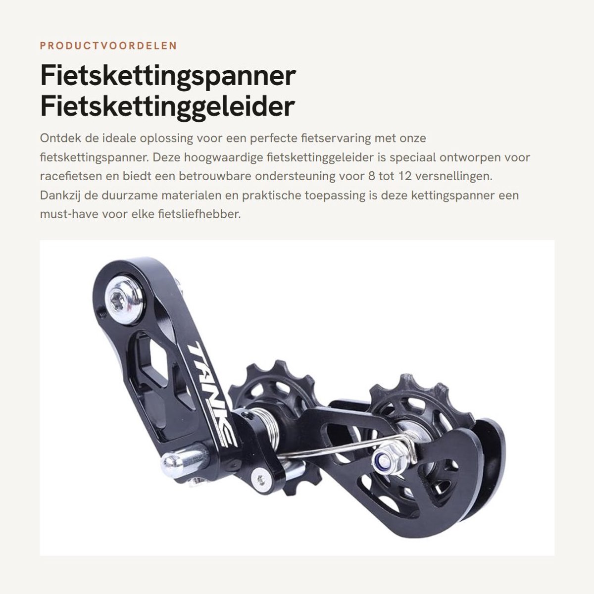Dailygoods- Fietskettingspanner Hoogwaardig - Fietskettinggeleider - Anti-Drop Link - Verstelbaar - Aluminiumlegering - Geschikt voor 8-12 versnellingen - Kettinggeleider
