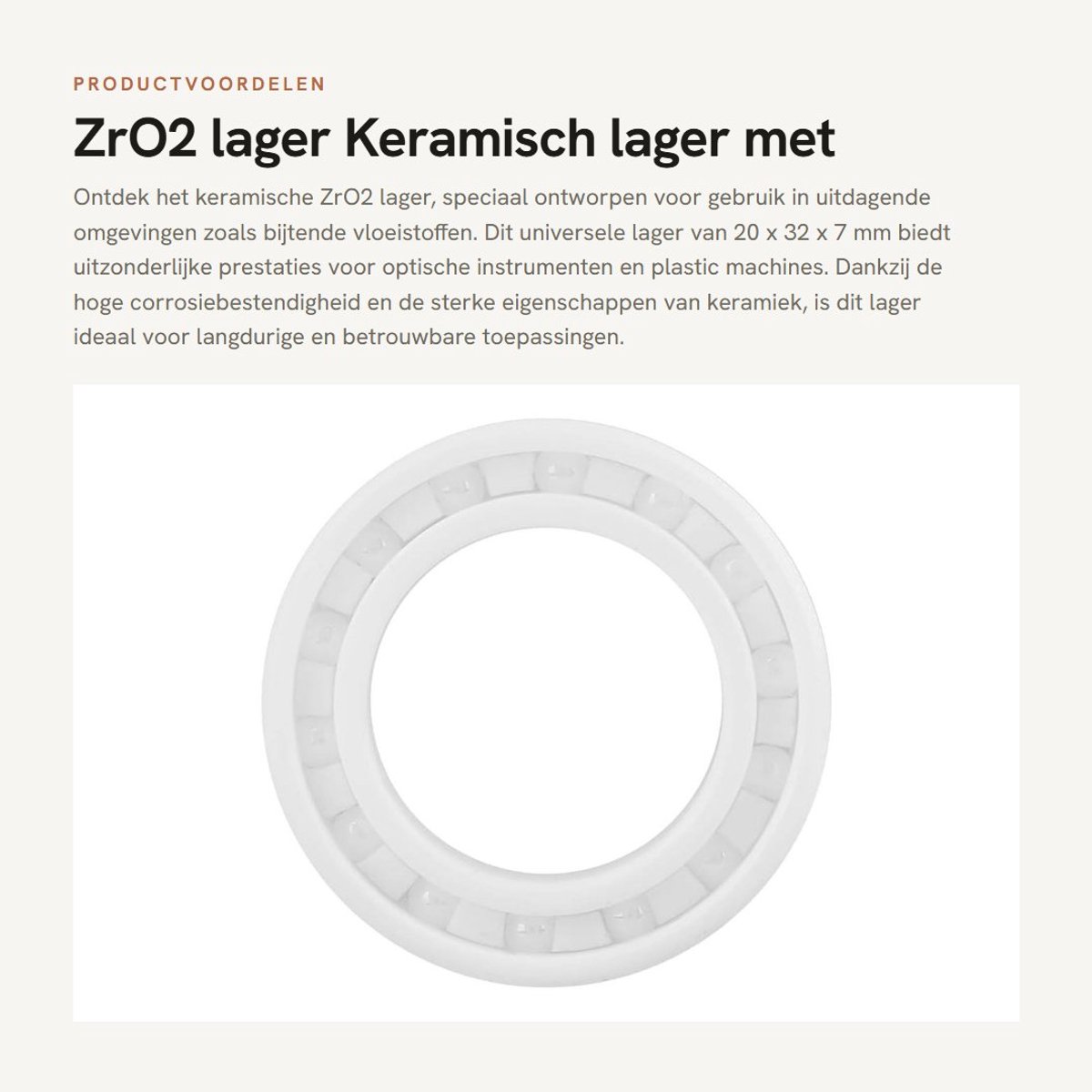 Dailygoods- Keramisch Lager - Lage Wrijving - Hoge Corrosiebestendigheid - Hoge Precisie - Universeel 20*32*7 mm - Geschikt voor Bijtende Vloeistoffen