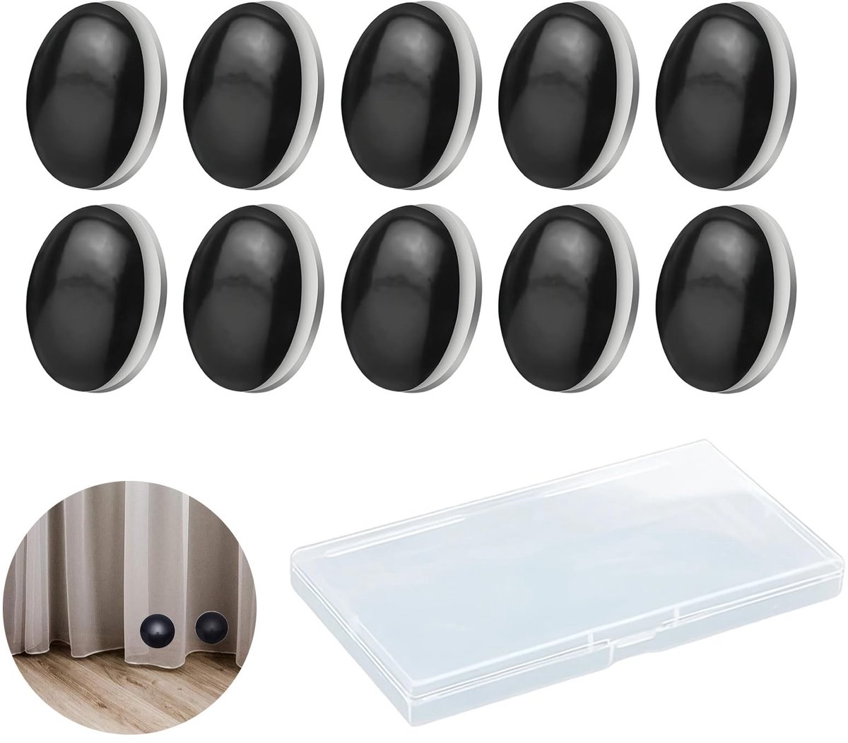 Dailygoods - Douchegordijn Gewichten Set van 10 Stuks met Magneten