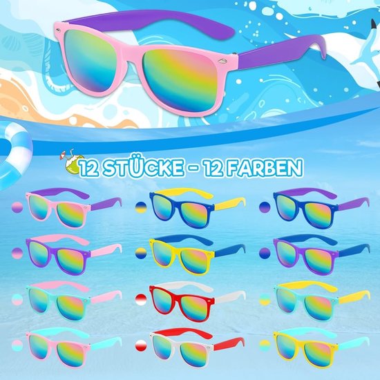 Allecto - Kinderzonnebrillen - UV400-bescherming - Feestaccessoires - Neonkleuren - Grappige partyzonnebrillen - Geschikt voor jongens en meisjes -... van allecto — afbeelding 3