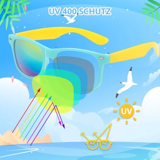 Allecto - Kinderzonnebrillen - UV400-bescherming - Feestaccessoires - Neonkleuren - Grappige partyzonnebrillen - Geschikt voor jongens en meisjes -... van allecto — afbeelding 5