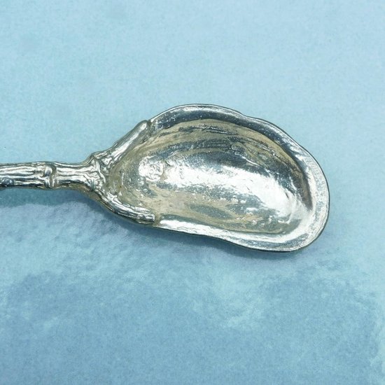 Jamlepel - Lepel Jampotlepel - Brood Beleg Smeren - Schelp en Ammoniet Handvat - 152 mm - Pewter — afbeelding 4