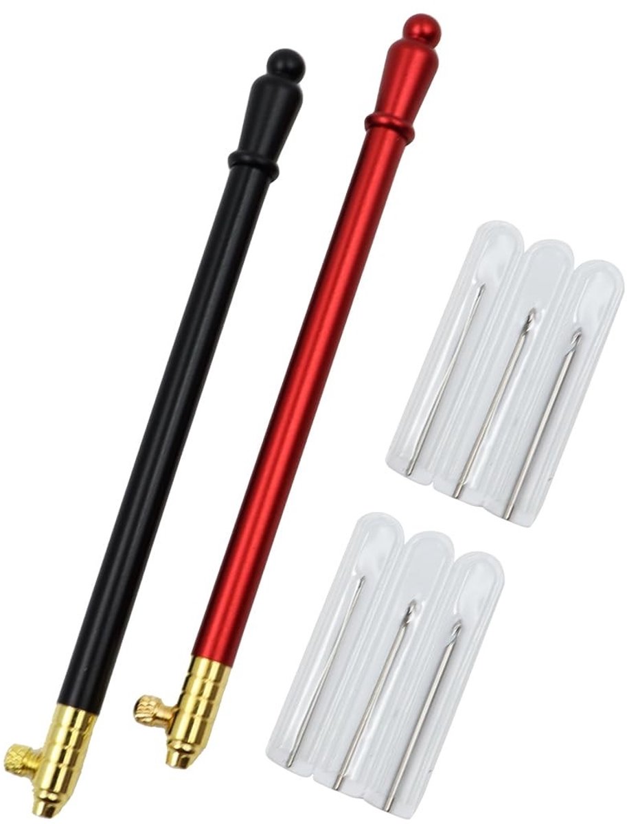 Dailygoods- Borduurkralenhaaknaalden Set van 2 - Roestvrijstalen Handvat - Multifunctionele Kralentool - Naai-/Knutselwerkjes - 3 Naaldmaten - Ideaal voor Borduurprojecten - Kralenhaaknaalden