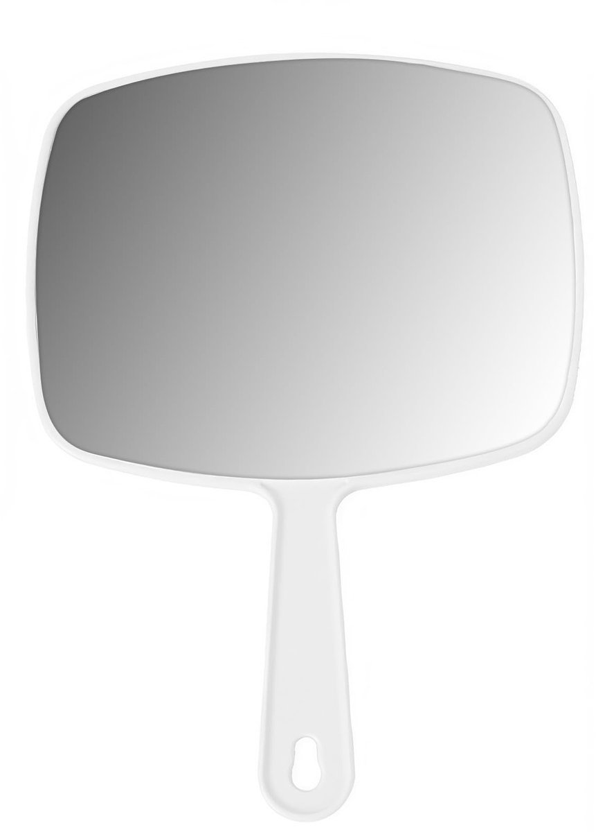 Dailygoods- Handspiegel Hoge Resolutie - Kappershandspiegel - Rechthoekige Spiegel - Ergonomische Handgreep - Vervormingsvrij - Perfect voor Kapsalons - Kapperspiegel