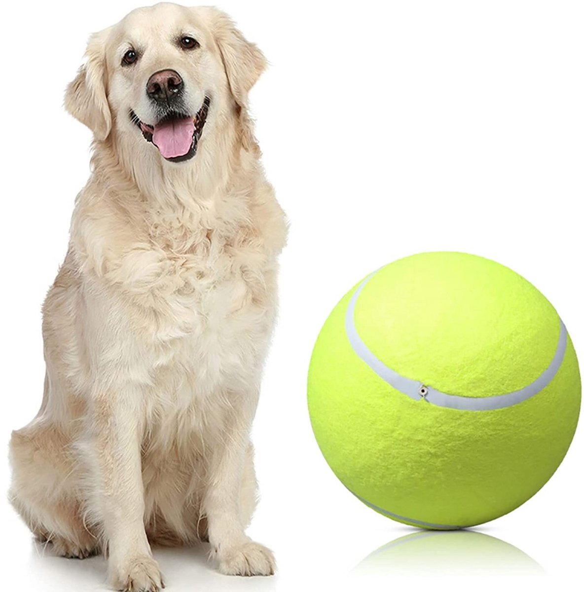 Dailygoods- Tennisbal 24 cm - Opblaasbare Hondenspeelgoed - Geschikt voor Grote Honden - Binnen/Buitensporten - Eenvoudig Schoon te Maken - Training en Plezier - Hondenbal