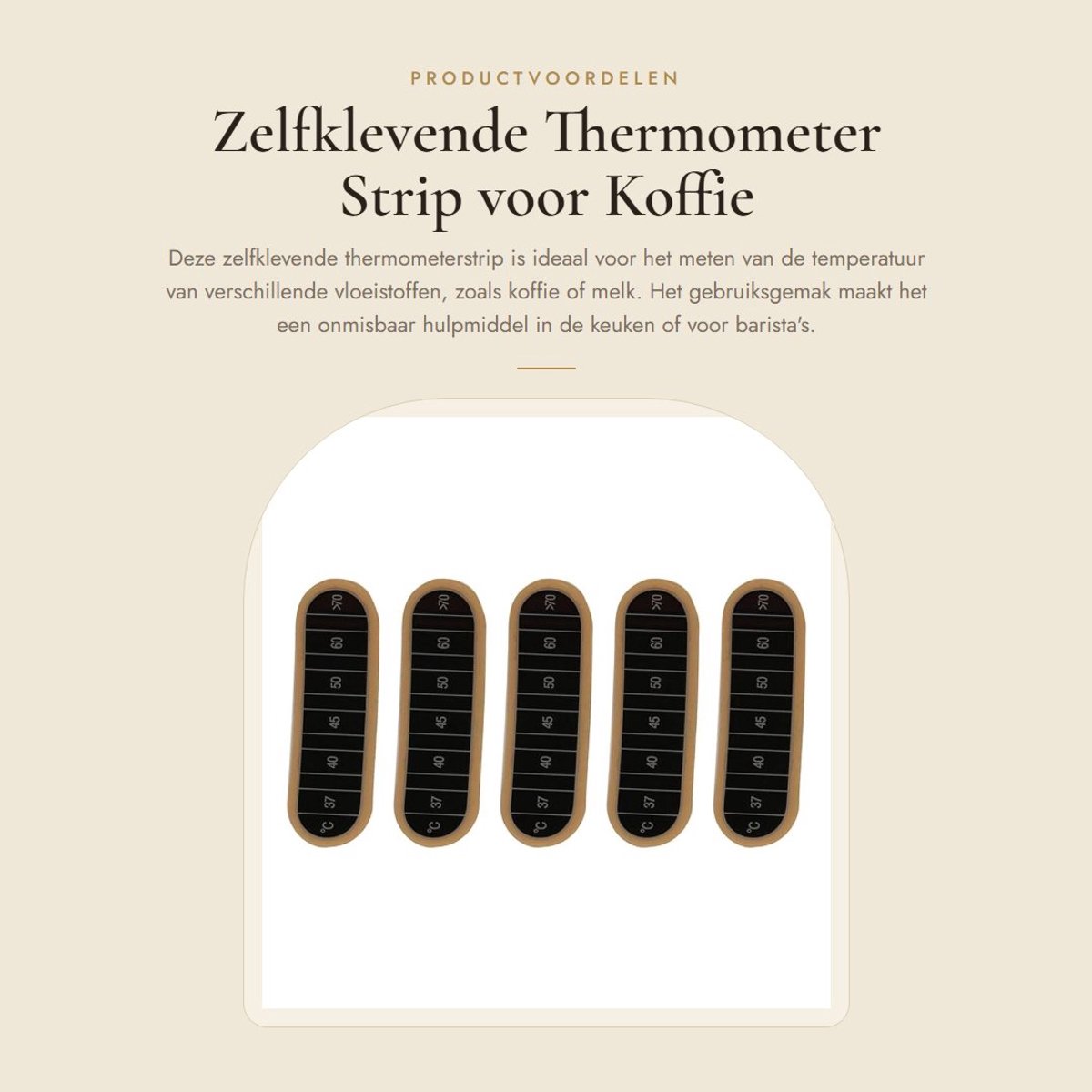 Dailygoods - Zelfklevende Thermometer Strip voor Koffie en Melk