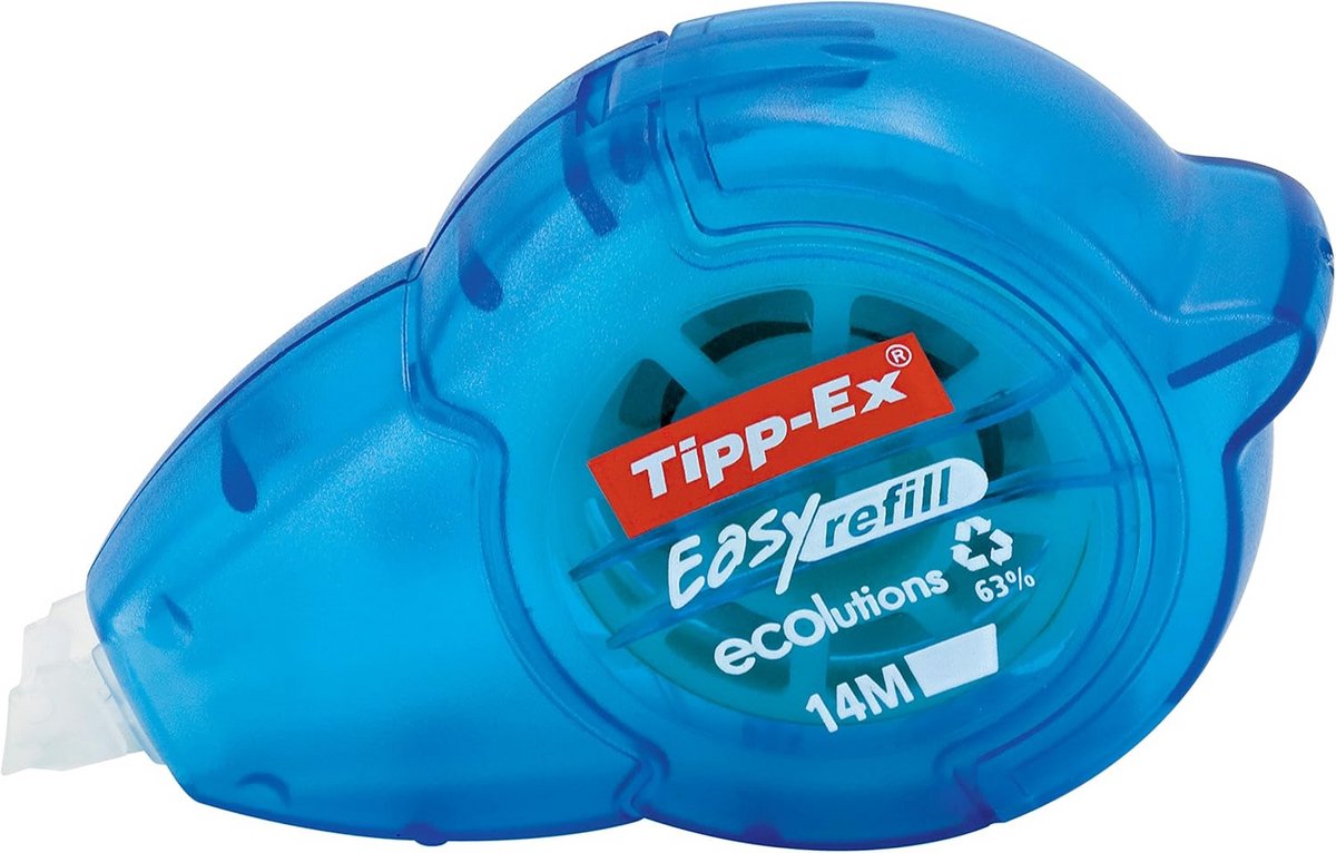 Correctieroller Navulbaar - Correctietape Set - Fouten Corrigeren - Gemaakt van Gerecycled Materiaal - 14 m x 5 mm - Wit