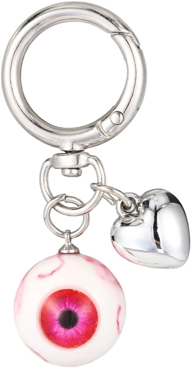 Dailygoods - Horror Oogbal Sleutelhanger met Mini Hart Bedel