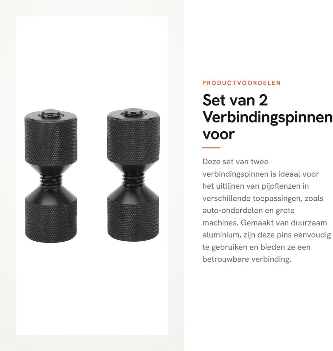 Dailygoods- Uitlijningspen Set 2 Stuks - Verbindingspin met Dubbel Gat - Aluminium - Oxidatiebestendig - Geschikt voor Leidingprojecten - Fijn Afwerking - Uitlijnpin