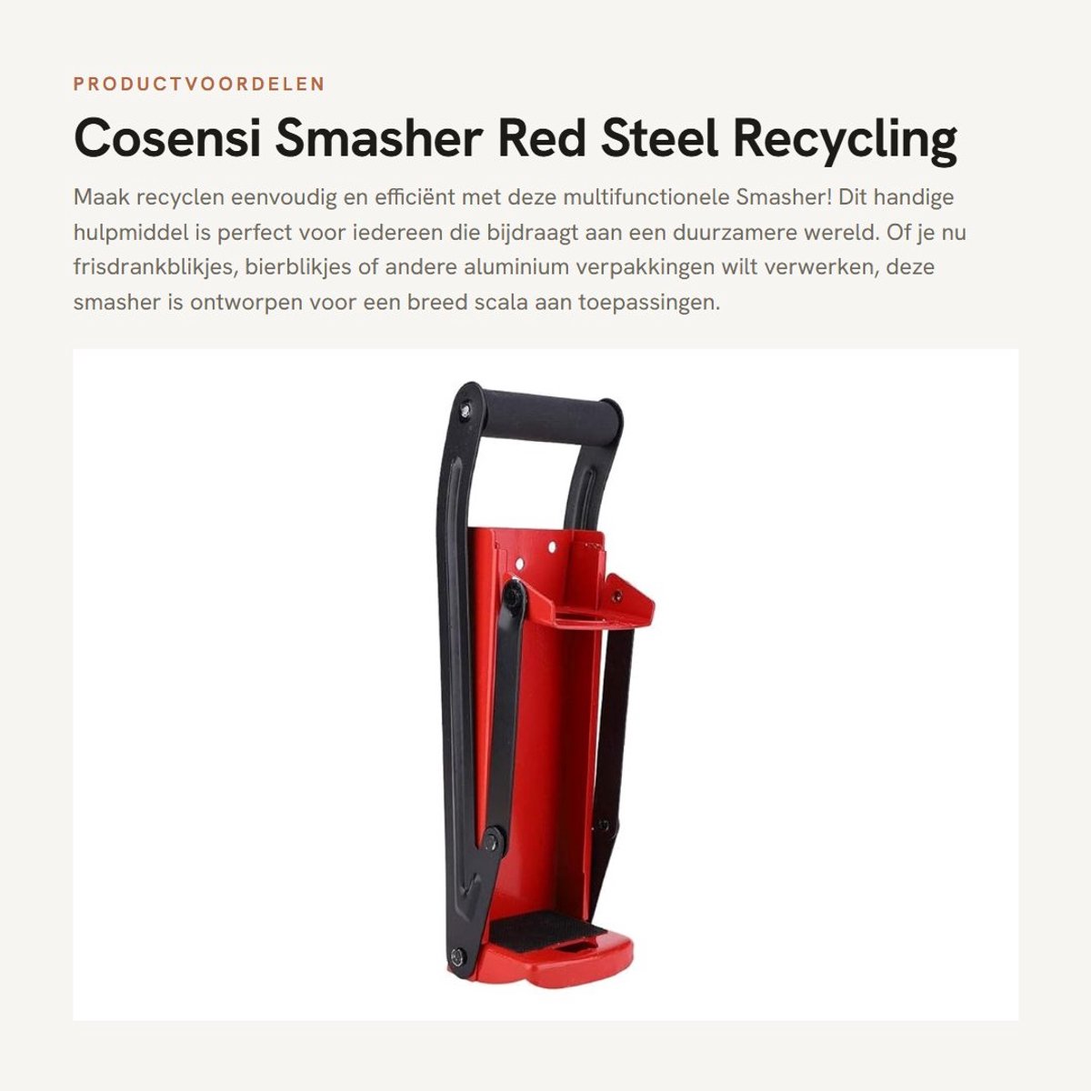 Dailygoods- Flessenverkleiner met rubberen handvat - Blikjespers/ flessenpers - Geschikt voor 500 ml - Duurzaam staal - Inclusief flesopener - Compact ontwerp
