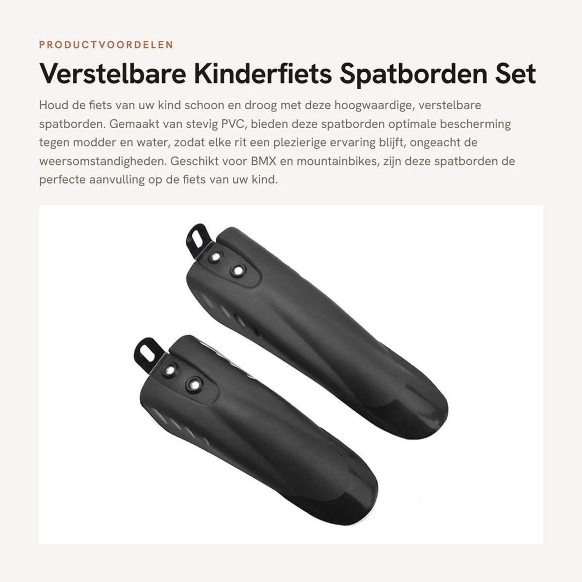Dailygoods- Fietsmodderguard - PVC - Verstelbare Lengte - Voor BMX/Mountainbike - Bescherming Tegen Modder/Water - Lichtgewicht Ontwerp - Fietsbeschermer