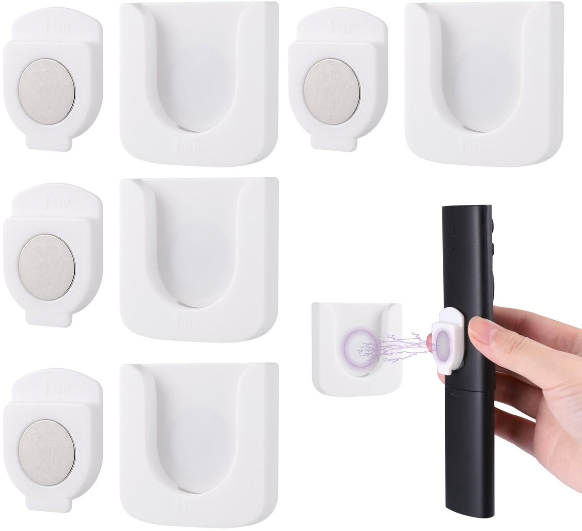 Dailygoods - Magnetische afstandsbedieninghouder - Multifunctionele organizer - Wit - Voor wandafstandsbedieningen - Geschikt voor kleine voorwerpen -...