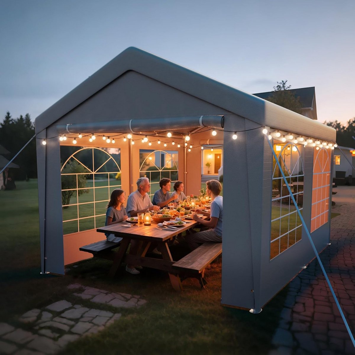 Partytent - Paviljoen - Feestelijke Gelegenheid - Waterdicht UV-bestendig - 3x4 Meter - Grijs
