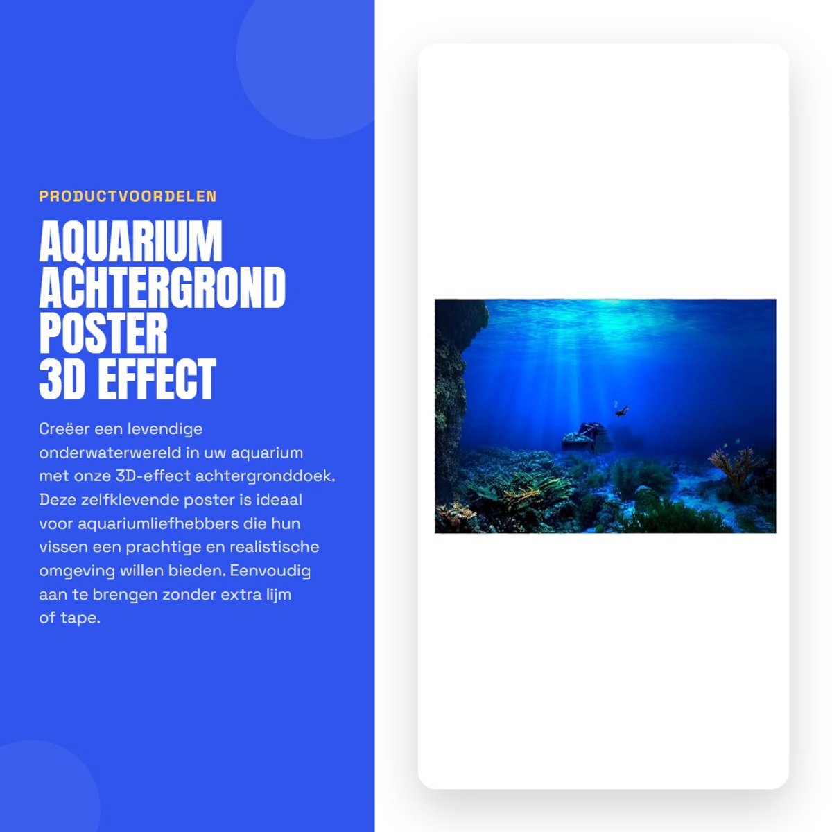 Dailygoods- Aquariumachtergrond 3D Effect - Zelfklevend - PVC - Waterdicht - Duurzaam - Eenvoudig aan te brengen - Aquariumdecoratie