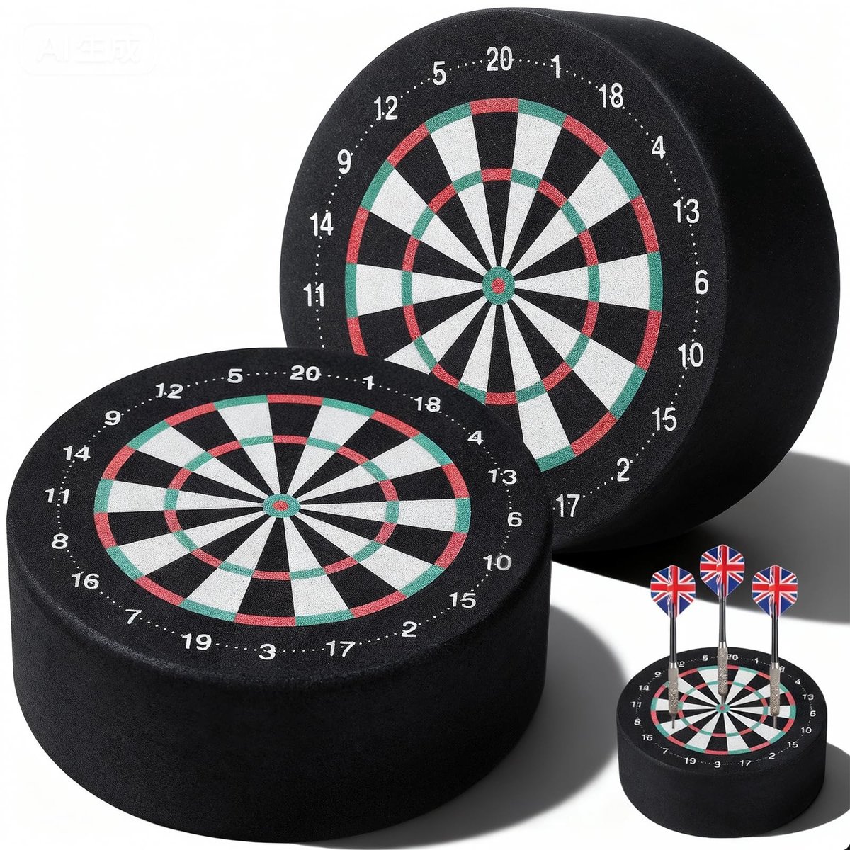Dailygoods- Dartstandaard Draagbaar - Mobiele Dartbaan - Dartbasisstation - 2 Stuks - Zachte/Stalen Punt - Opslagcapaciteit voor Darts - Darthouder