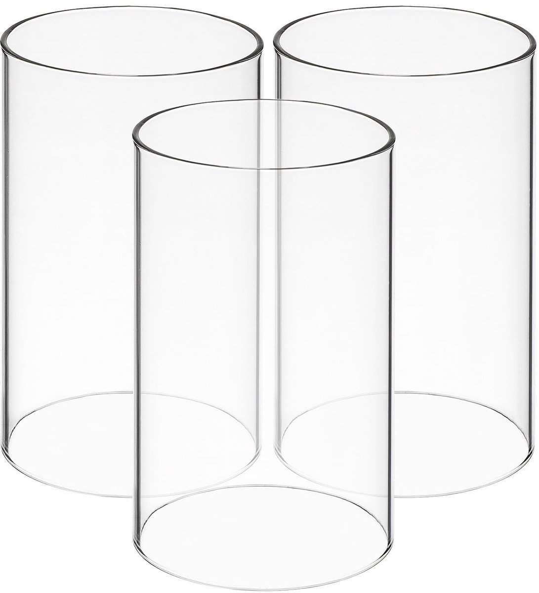 Dailygoods- Kandelaars Winddicht - Open Ontwerp - Glazen Kaarsenhouders - Voor Pilaarkaarsen - 6Cm Breedte - 10Cm Hoogte - Kaarsenhouder