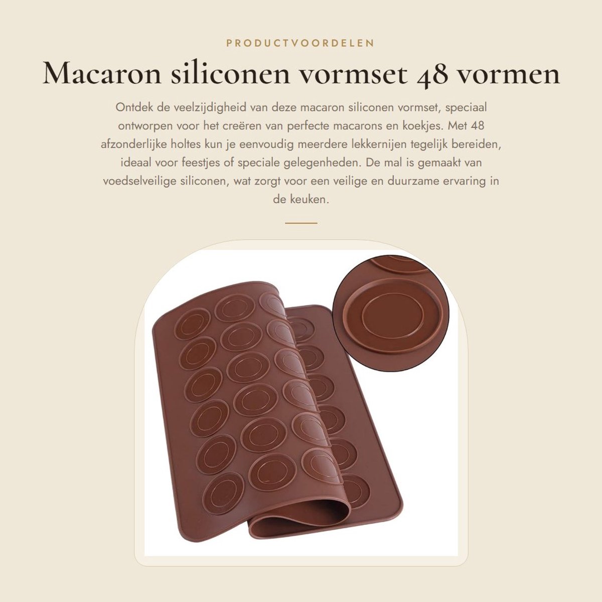 Dailygoods- Siliconen Vormset 48 Holtes - Bakvormen - Creatieve Vorm - Duurzaam - Voedselveilig - Flexibel en Antiaanbaklaag - Bakvorm