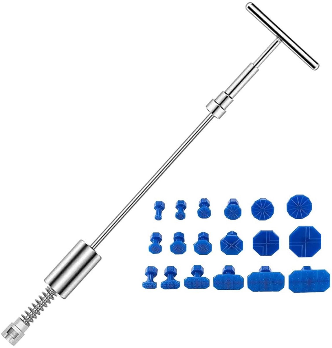 Dailygoods- Uitdeukenverwijderaar met T-bar - Deukverwijderaar - Reparatieset - Deukgereedschap - 45 Gauge Staal - Universele Toepassing - Deukreparatieset
