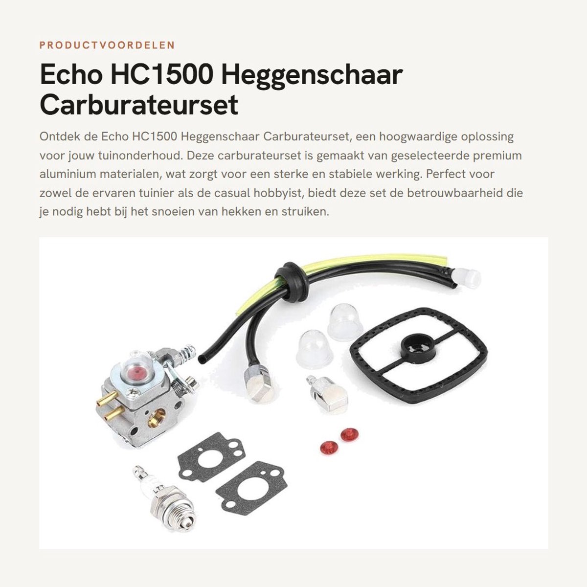 Dailygoods- Heggenschaar Carburateurset - Aluminium - Corrosiebestendig - Perfecte Pasvorm - 100% Gloednieuw - Gewicht 195g - Carburateur