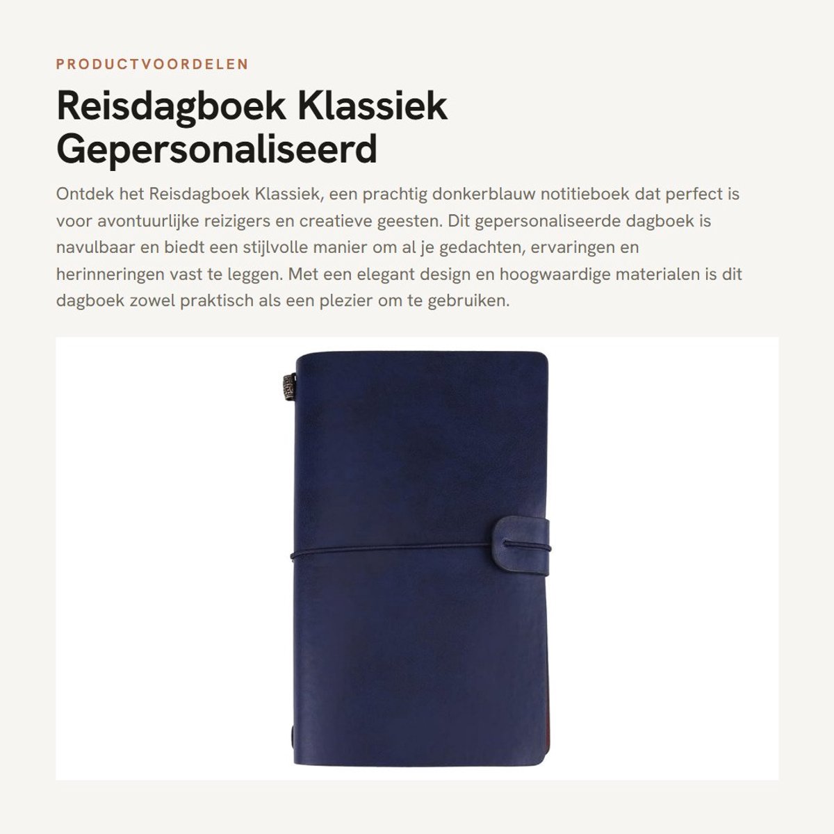Dailygoods- Reisdagboek Gepersonaliseerd - PU Lederen Notitieboek - Navulbaar Notitieboek - Notitieboek A5 - Klassiek Ontwerp - Hoogwaardige Kwaliteit