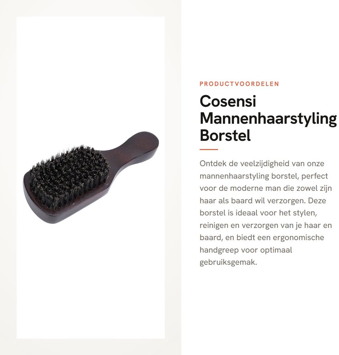 Dailygoods- Kappersborstel - Baardborstel - Houtcomposiet - Ergonomische Handgreep - Duurzame Borstelharen - Effectieve Reiniging