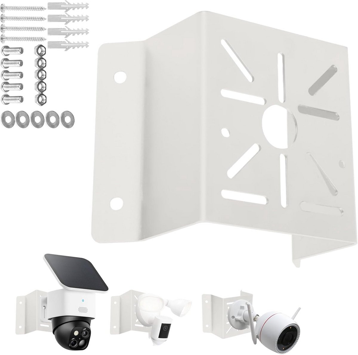 Muurbevestiging Hoek - Camera Houder - Buitenbeveiliging - Vergroot Zichtveld - 13.5 x 11 x 7.5 cm - Zilver