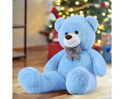 Gigantische Teddybeer - XXL Knuffel - Cadeau Geven - Super Zacht - 120 cm - Blauw