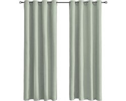 Verduisterende Gordijnen - Isolerende Raambekleding - Privacy en Isolatie - Warmte en Geluid Dempend - 150 x 150 cm - Saliegroen