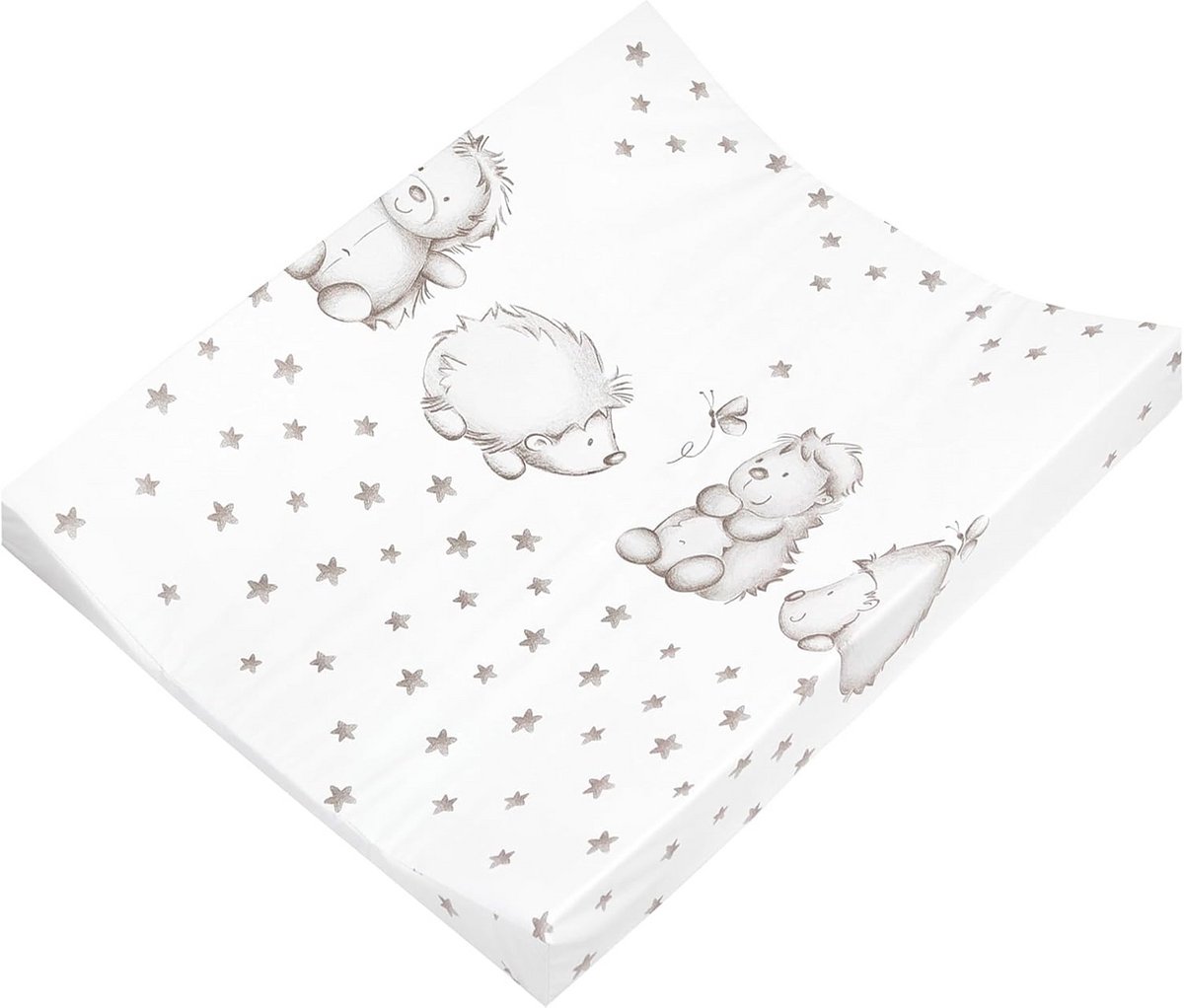 Baby Verschoonmat - Luierkussen Wasbaar - Baby Verzorgen - Verhoogde Rand - 60 x 71 cm - Hedgehog Family