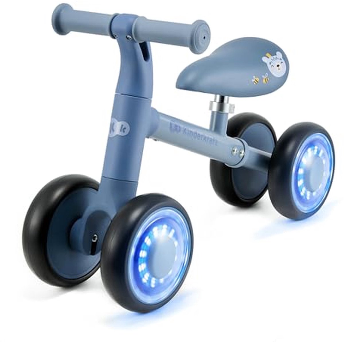 Loopfiets Kinderen Loopfiets zonder pedalen Eerste fietservaring Wielen met LED One size Blauw
