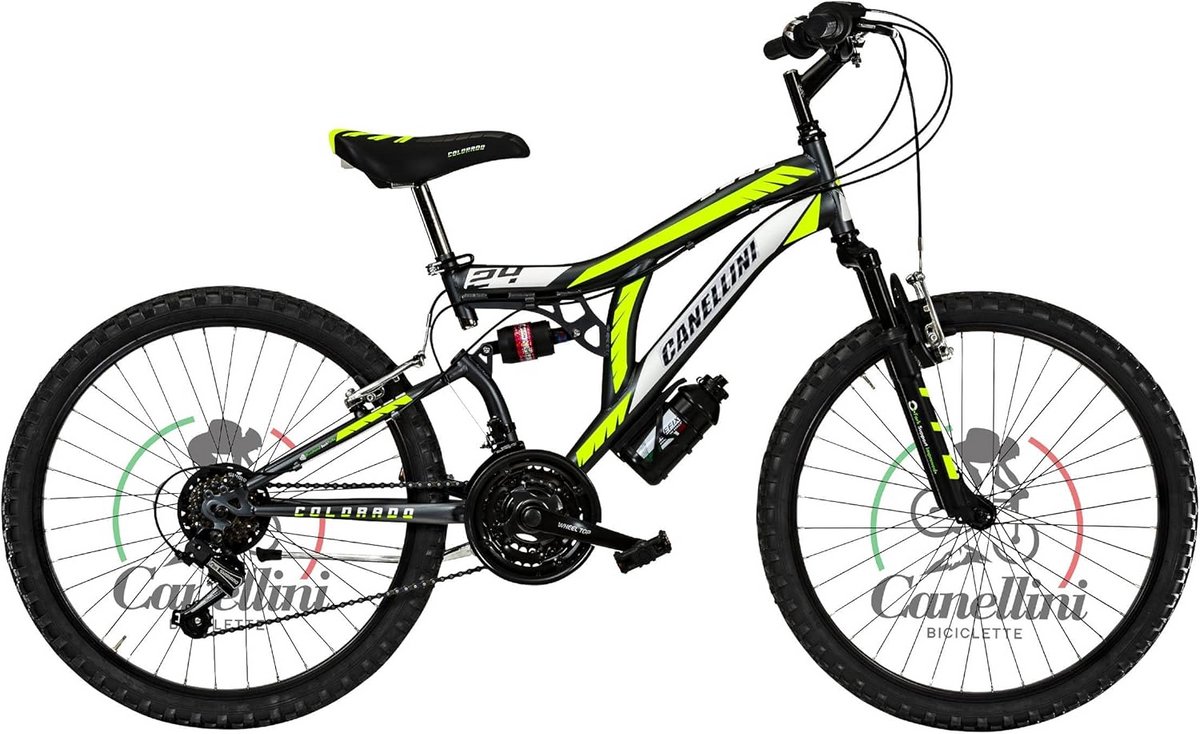 Kinderfiets Mountainbike Buiten Fietsen Dubbele Schokdempers 24 Inch Wielen Groen
