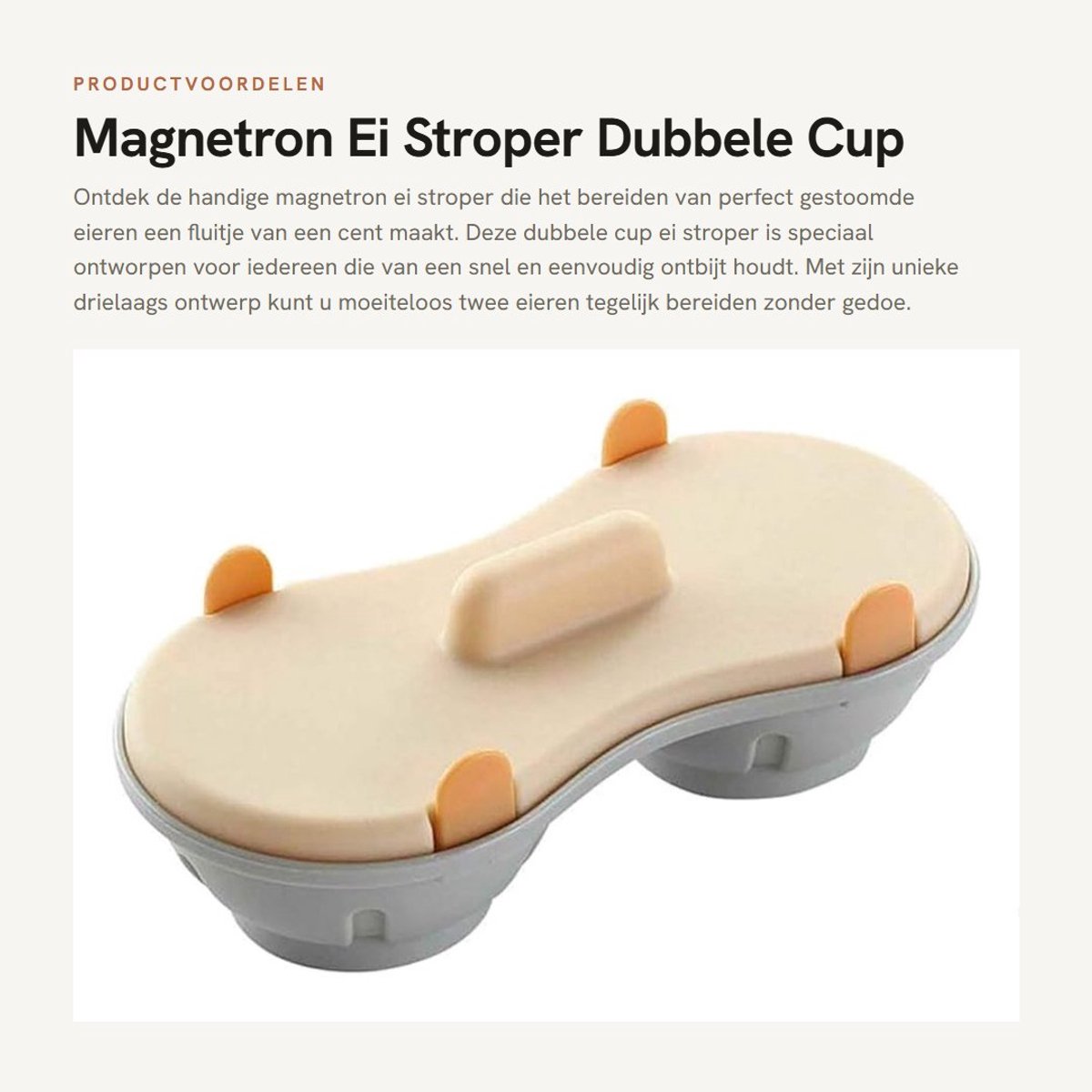 Dailygoods- Eierstroper Magnetron - Dubbele Eierkoker - Drielaags Ontwerp - Vaatwasmachinebestendig - Hoogwaardig Siliconen - Veilig en Duurzaam
