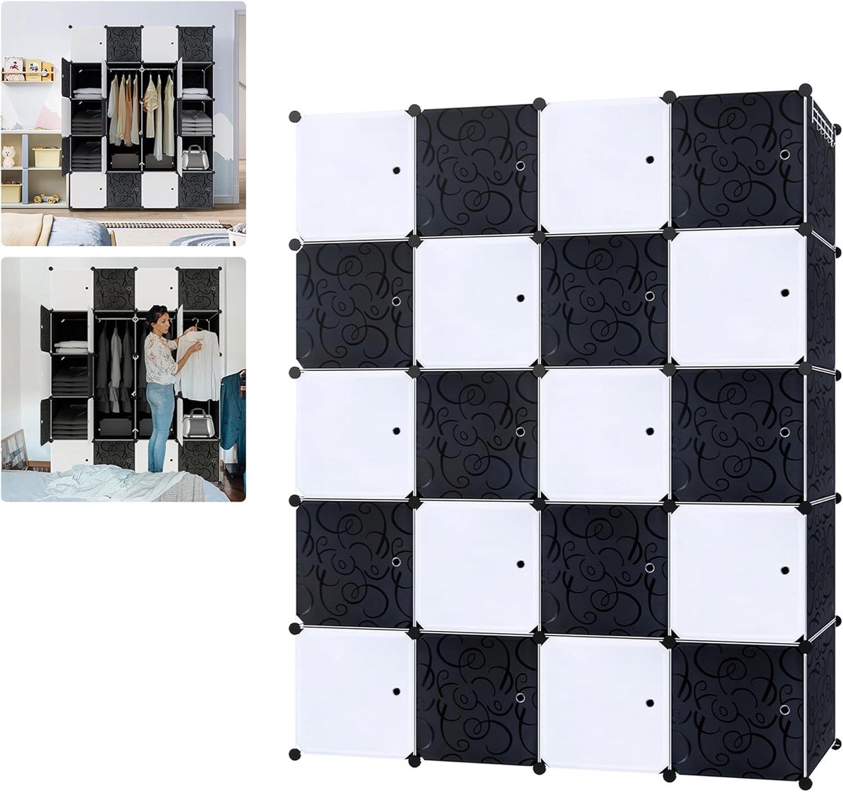 Opbergkast Systeem - Modulaire Kast - Kleding Opbergen - Waterproof Stofvrij - 20 Vakken -