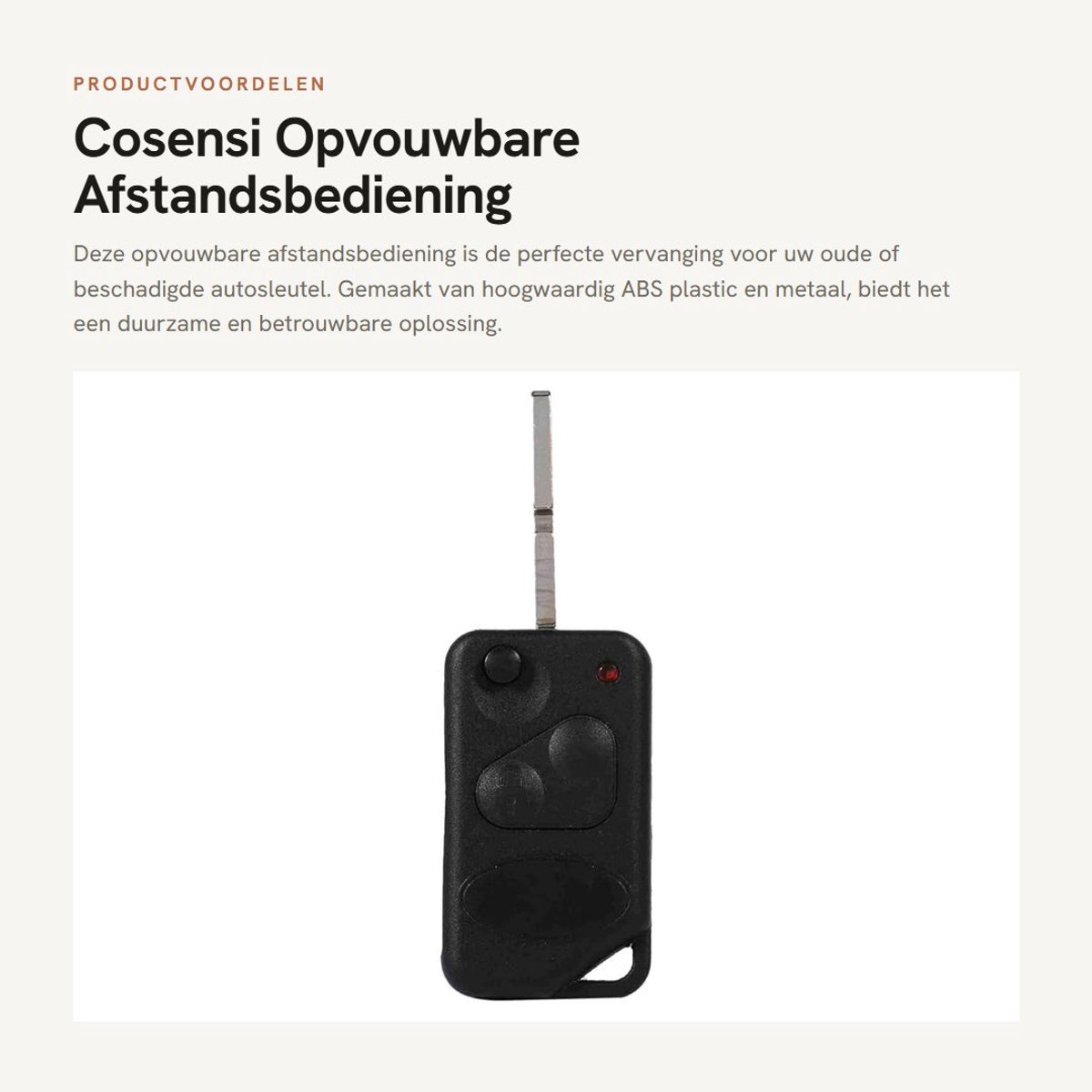 Dailygoods- Autosleutelzakje Vervanging - Flip Opvouwbare Afstandsbediening - Hoogwaardig ABS Plastic - Lichtgewicht - Corrosiebestendig - Inclusief Ongesneden Mes - Sleutelhoes