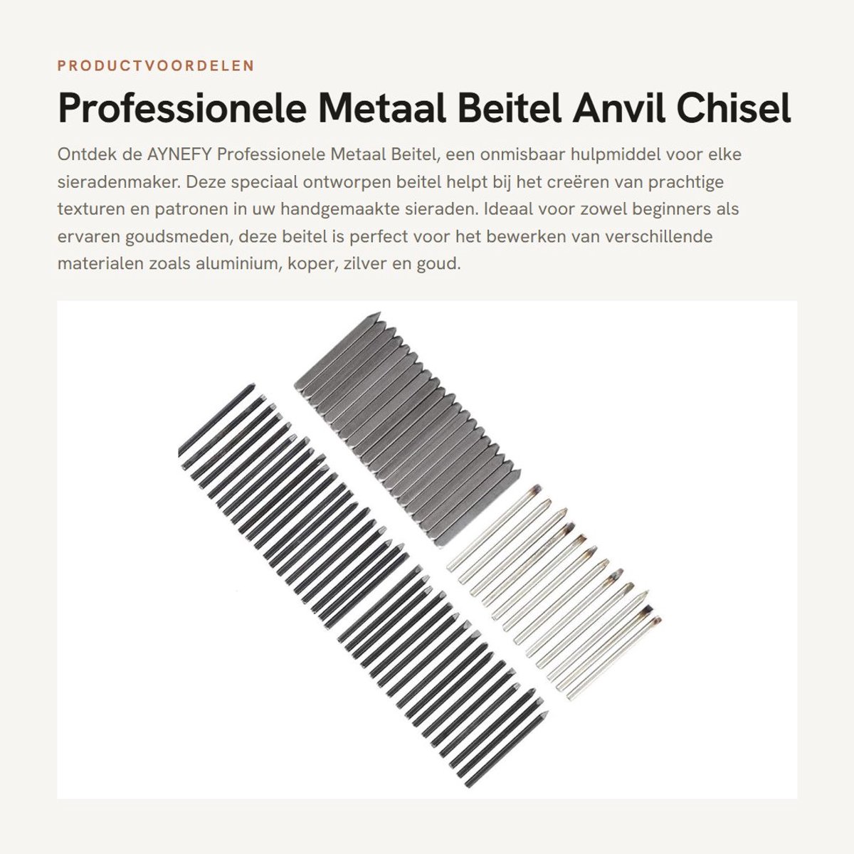 Dailygoods- Beitel - Professionele Metaal Beitel voor Sieraden - Gereedschap voor Patroonbewerking - DIY Handgegraveerde Sieraden - 20/16/12 Stuks - Geschikt voor Aluminium, Hout, Goud - Juweliersbeitel