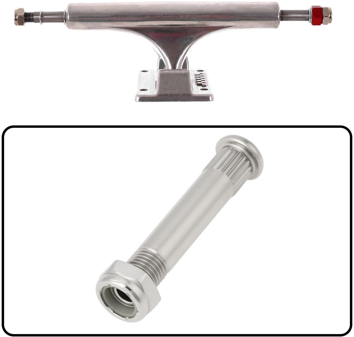 Dailygoods- Kingpin Lichtgewicht Hol - 9.3x50mm - Skateboard Truck - Duurzaam Staal - Inclusief Moeren - Betrouwbare Ondersteuning - Skateboard Onderdelen