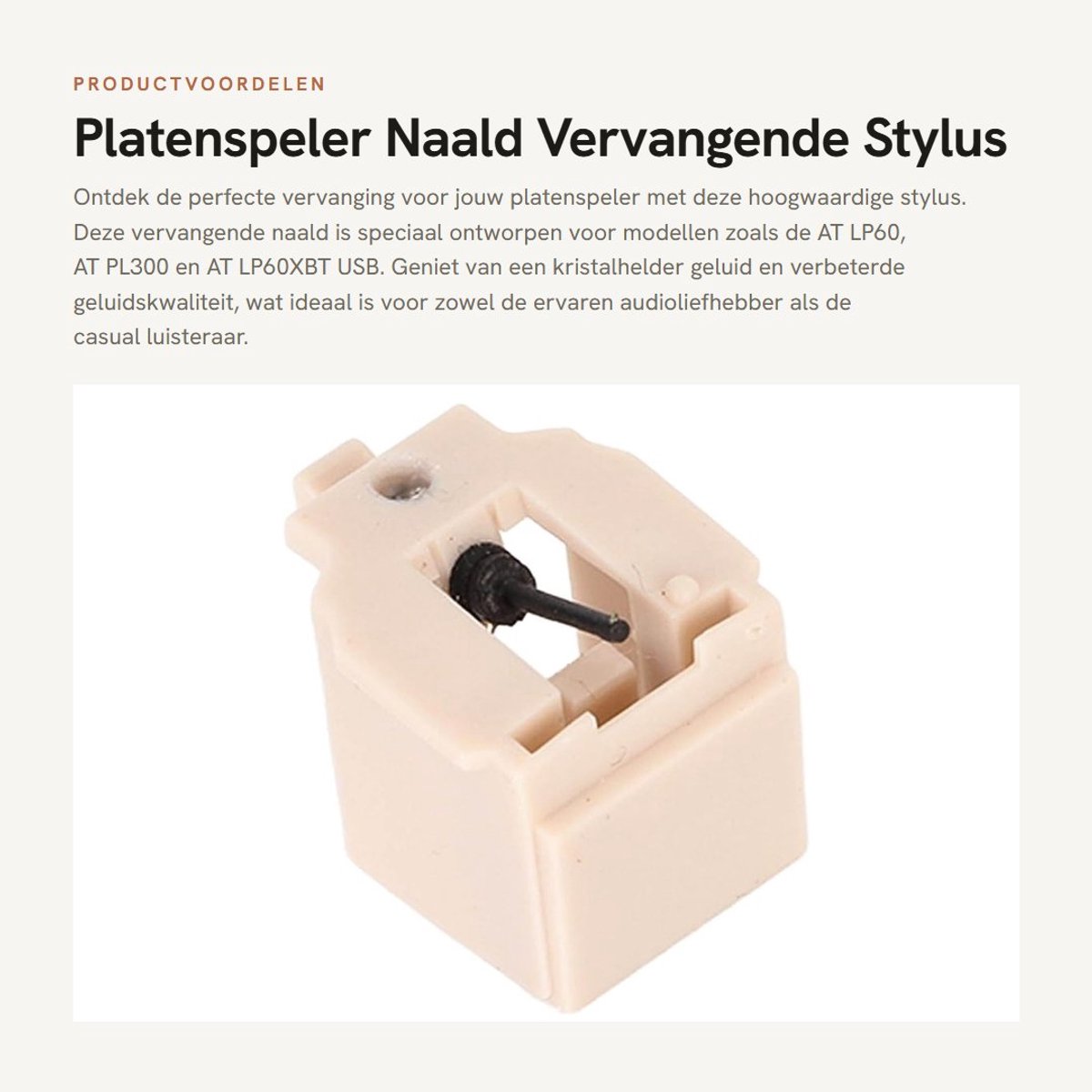 Dailygoods - Platenspeler Naald - Vervangende Stylus - Hoogwaardige Geluidskwaliteit - Compact Formaat - Met Reinigingsborstel - Geschikt voor Audio T...