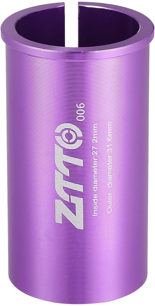 Dailygoods - Fiets Zadelpen Adapter 27.2mm naar 31.6mm Paars