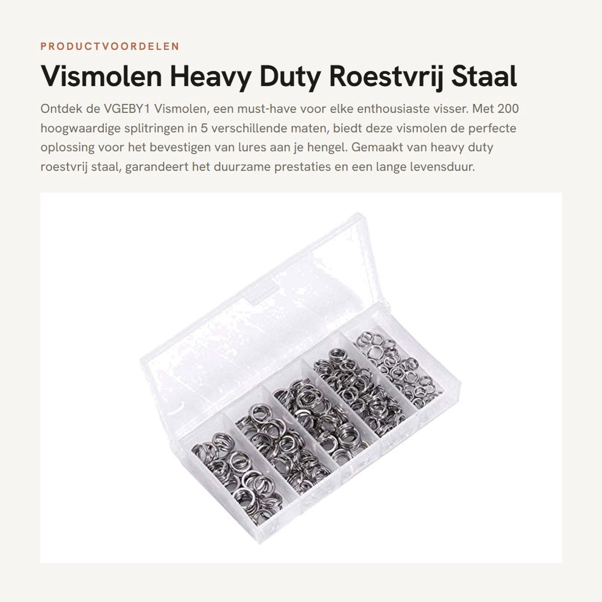 Dailygoods- Vismolen Heavy Duty - Splitringen - Roestvrij Staal - 200 Stuks - Corrosiebestendig - Efficiënte Montage