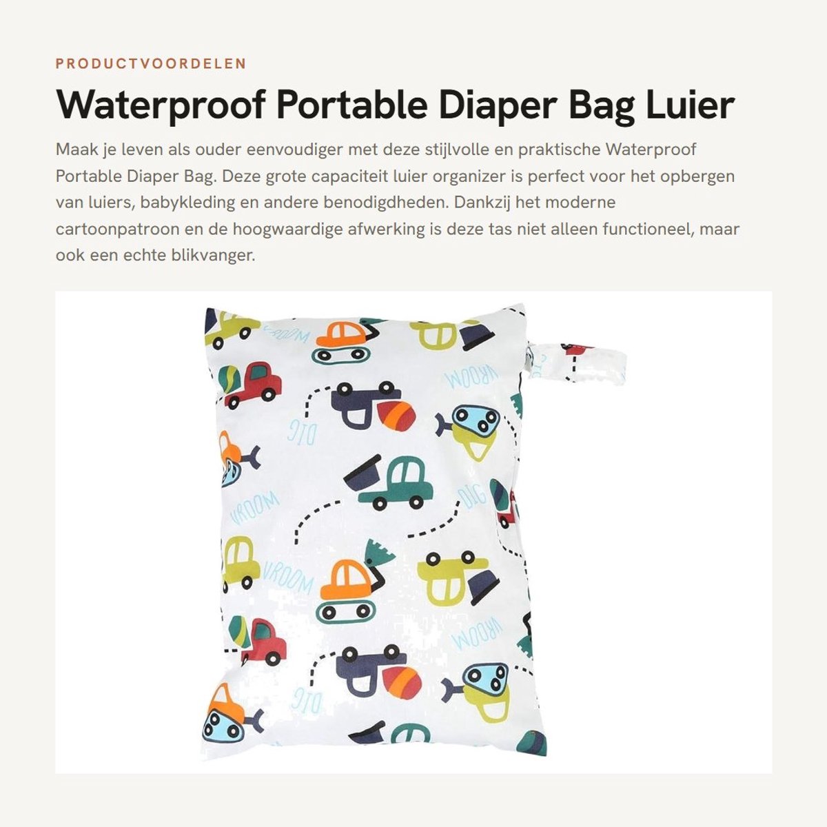 Dailygoods- Luiertas Waterdicht - Draagbare Organizer - Grote Capaciteit - Opbergtas met Ophangtouw - Slijtvast Polyester - Gladde Ritssluiting - Baby Tas