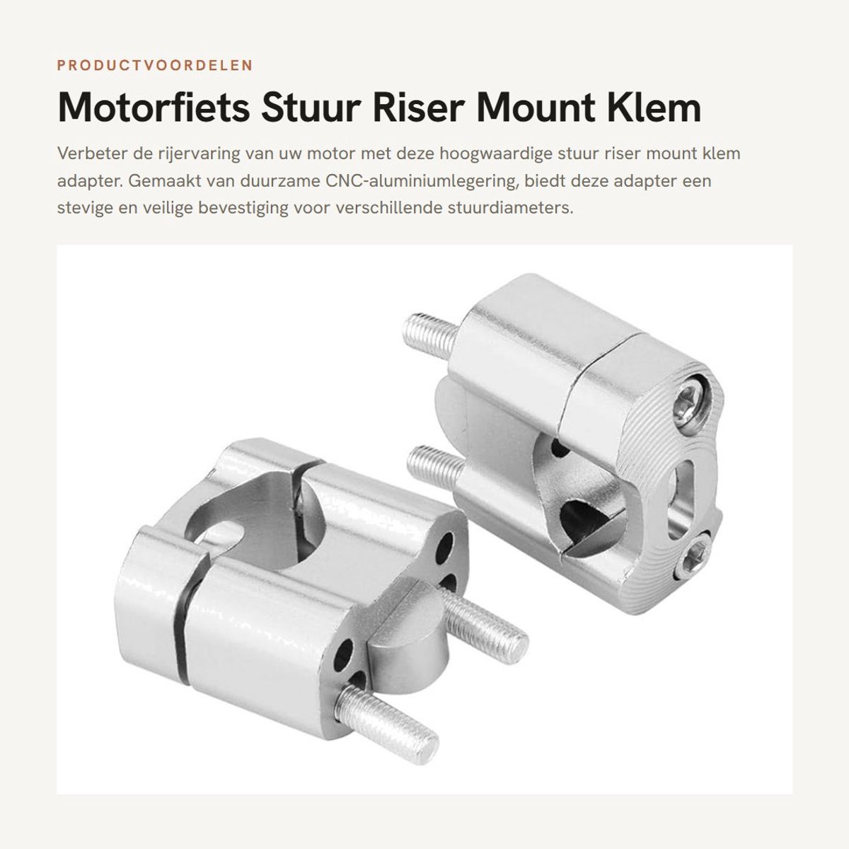 Dailygoods - Motorfiets Stuur Riser Mount Klem Adapter 22mm/28mm Aluminium