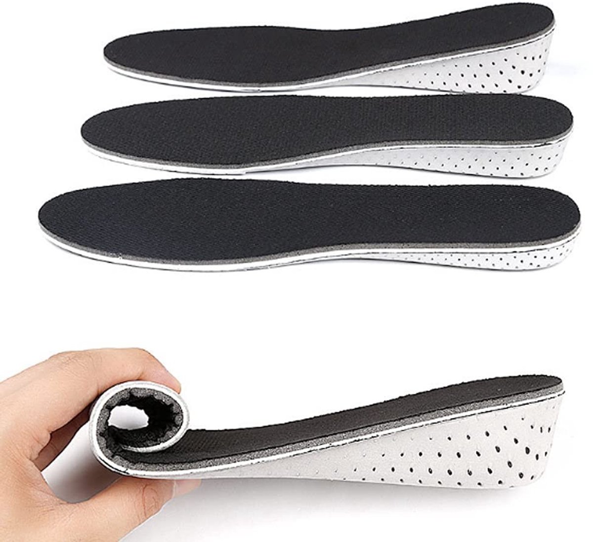Dailygoods- Inlegzolen Memory Foam Hoogte Verhoging - Inlegzooltjes Dames/Heren - Onzichtbare Lift Inserts - Verhoogde Binnenzool - 2,3 cm Hoogte - Comfortabel en Slijtvast - Schoenlift