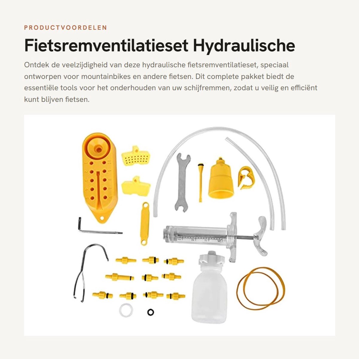 Dailygoods- Fietsremventilatieset - Hydraulische Rem Ontluchtingsset - Gereedschapsset - Inclusief Bloedspuit - Voor Mountainbikes - Hoogwaardig Materiaal - Remontluchtingsset