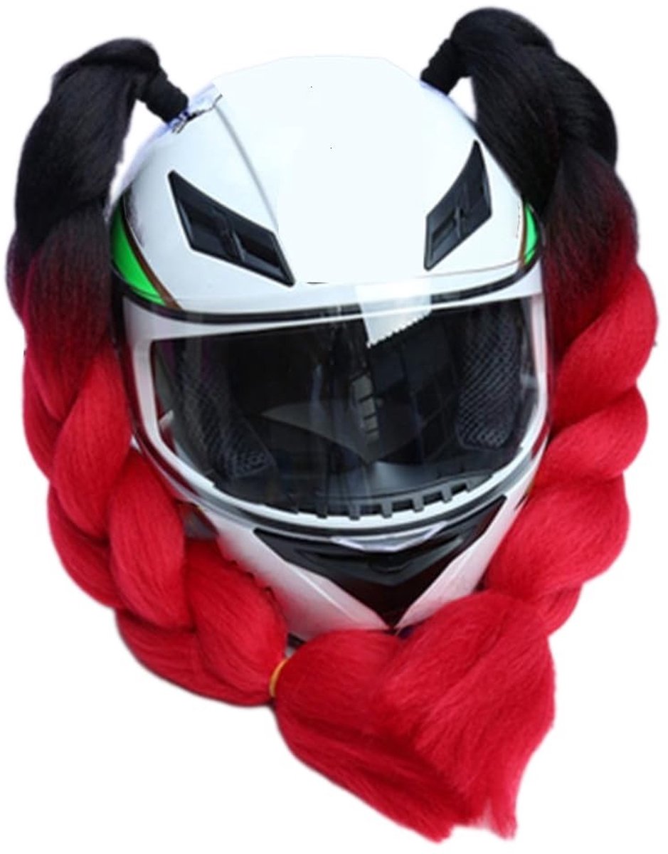 Dailygoods- Motorhelm Vlechten - Kunstvezel - Decoratieve Accessoires - Paardenstaart - Eén Maat - 8 Kleuren Beschikbaar - Haarsieraden