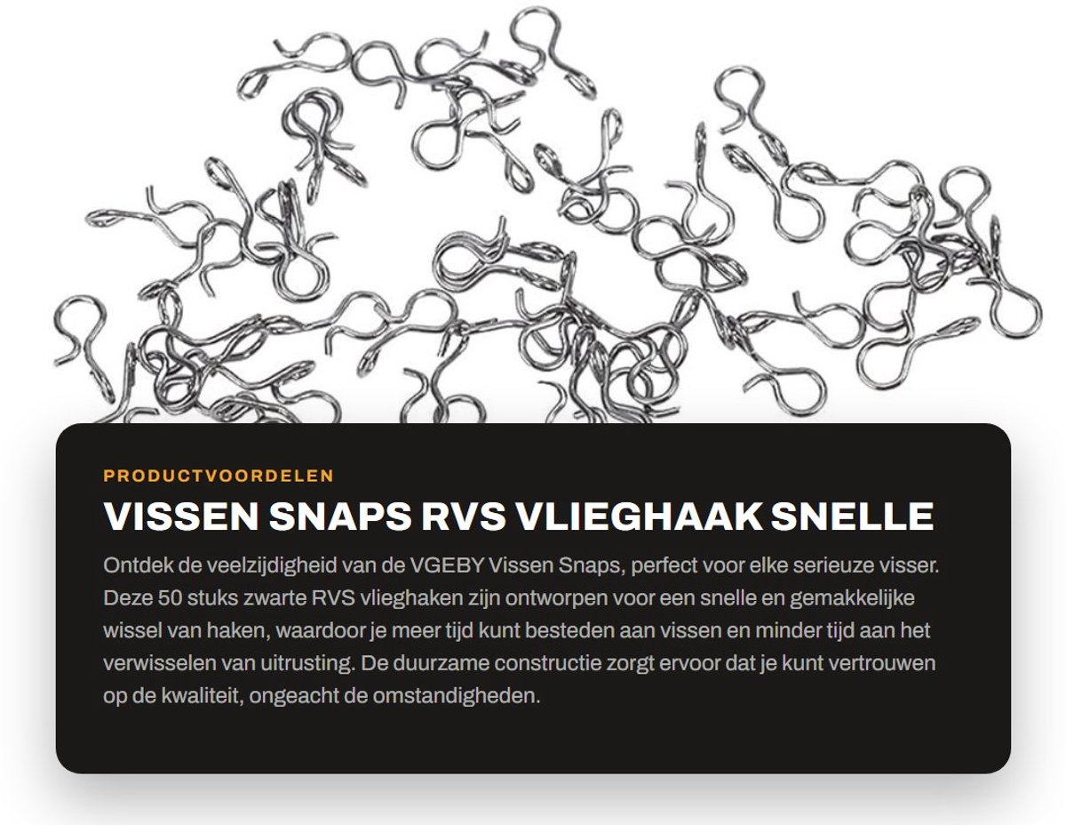 Dailygoods- Vissen Snaps 50 Stuks - Roestvrij Staal - Snelle Verandering - Vlieghaak - Duurzaam - Antiroest