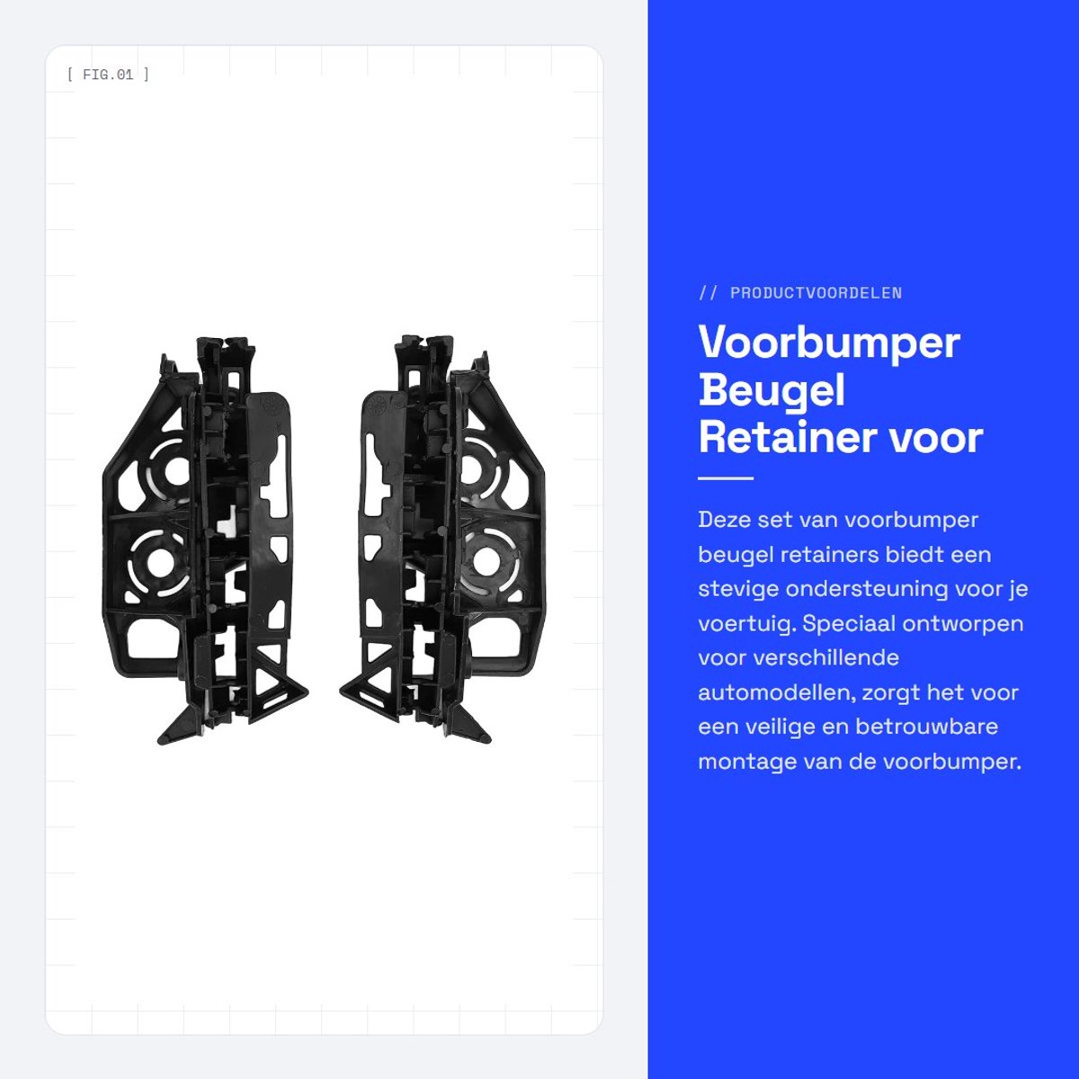 Dailygoods- Voorbumper Beugel Kunststof - Beugel Retainer - Ondersteuning - OEM 7119LR/7120PW - Geschikt voor 308 SW I 2007-2014 - 1 Paar - Bumpersteun