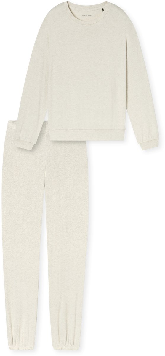 Schiesser Pyjama lang - Dames - Pyjamas beige melange
